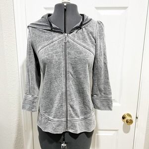 Vintage Juicy Couture Half Sleeve Gray Zip up Hoodie Medium